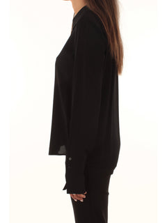 Patrizia Pepe camicia fluida in crêpe da donna nero