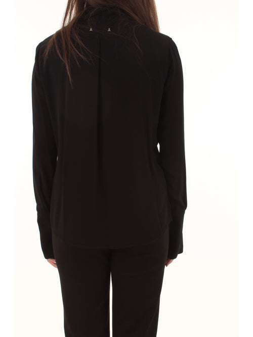 Patrizia Pepe camicia fluida in crêpe da donna nero