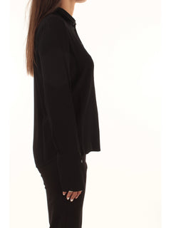 Patrizia Pepe camicia fluida in crêpe da donna nero
