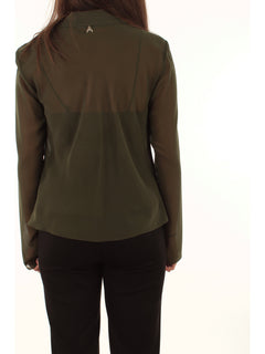 Patrizia Pepe camicia con drappeggio da donna green