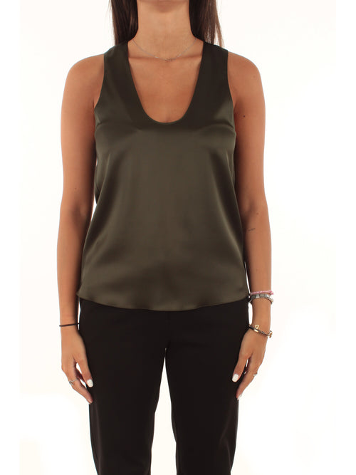 Patrizia Pepe top in raso da donna green