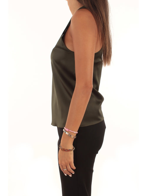 Patrizia Pepe top in raso da donna green