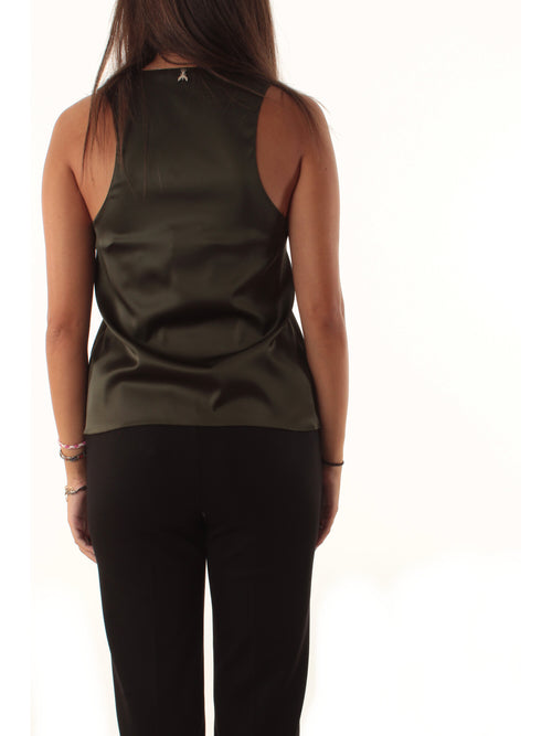 Patrizia Pepe top in raso da donna green