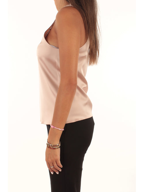 Patrizia Pepe top in raso da donna talco rose