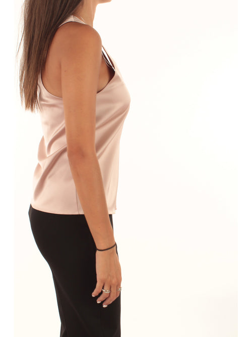 Patrizia Pepe top in raso da donna talco rose