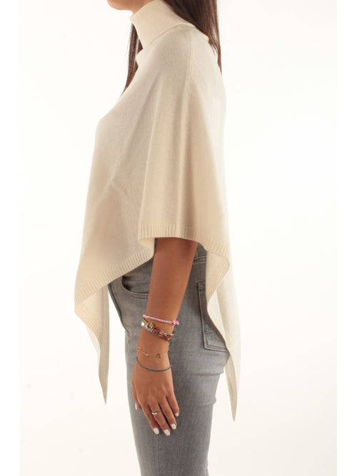 Patrizia Pepe poncho in cashmere da donna white