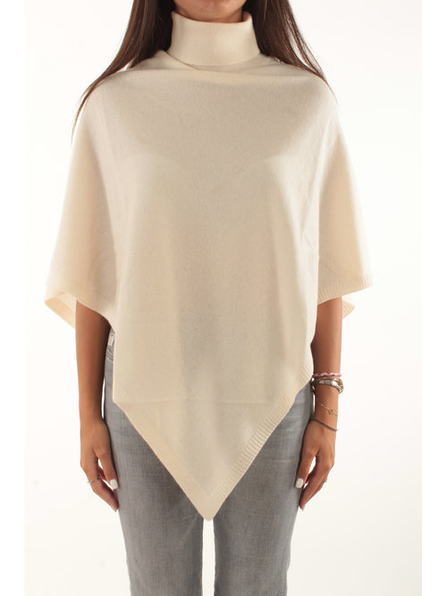 Patrizia Pepe poncho in cashmere da donna white