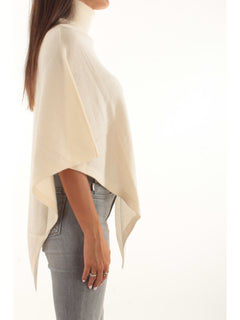 Patrizia Pepe poncho in cashmere da donna white