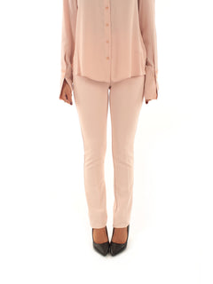 Patrizia Pepe Pantaloni slim in crêpe stretch da donna talco rose