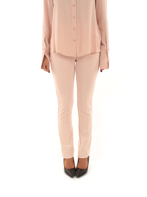 Patrizia Pepe Pantaloni slim in crêpe stretch da donna talco rose