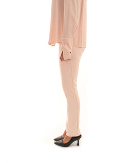 Patrizia Pepe Pantaloni slim in crêpe stretch da donna talco rose