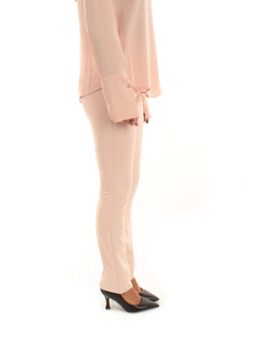 Patrizia Pepe Pantaloni slim in crêpe stretch da donna talco rose