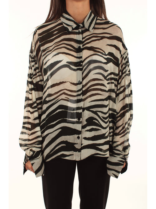 Patrizia Pepe camicia zebrata da donna bianco/nero