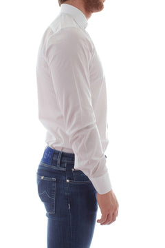 Borriello camicia slim sartoriale da uomo bianca, 1401