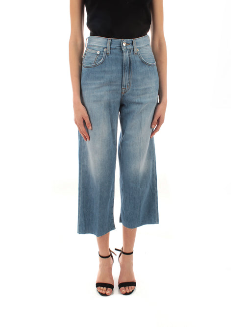 (+) People jeans Letizia loose fit cropped da donna denim chiaro