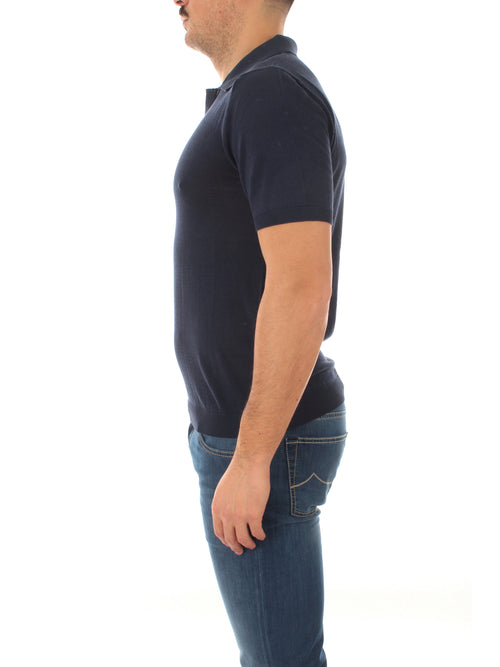 Irish Crone polo classica da uomo blu
