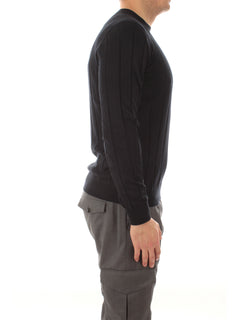 Barba maglia in misto seta da uomo blu