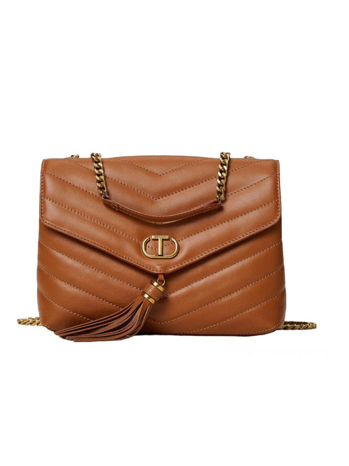 Twinset borsa a tracolla 'Dreamy' media in pelle da donna cuoio