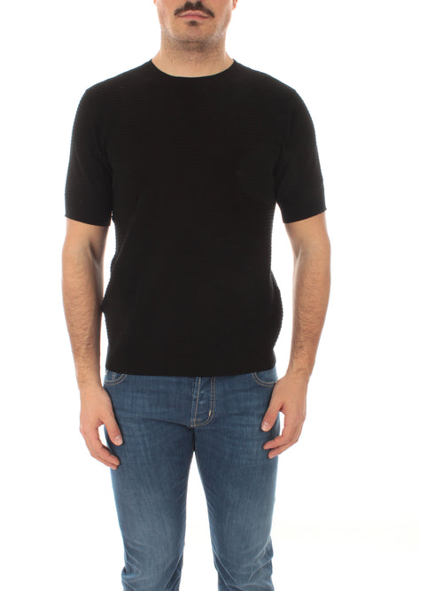 Irish Crone T-shirt in maglia lavorata da uomo nero