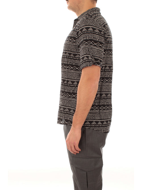Tooco Beachwear camicia stampata ETIOPIA da uomo black