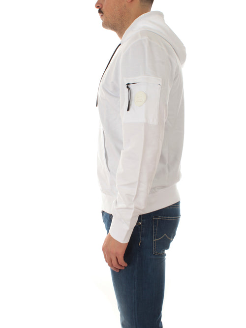 Woolrich EXTRA LIGHT FZ HOODIE felpa da uomo bright white