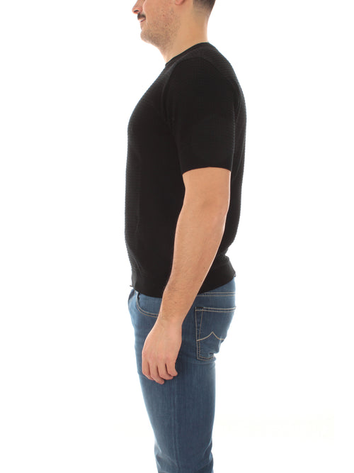 Irish Crone T-shirt in maglia lavorata da uomo nero