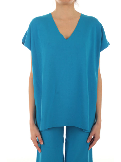 Akep gilet in maglia di viscosa ecologica da donna turchese