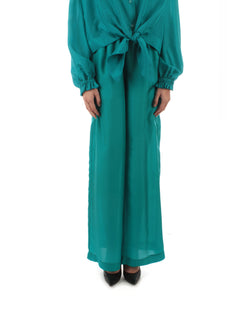 Solotre pantaloni wide leg da donna pavone