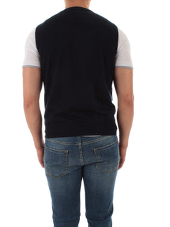 Bruto gilet paricollo in cotone da uomo blu, 55168 18190