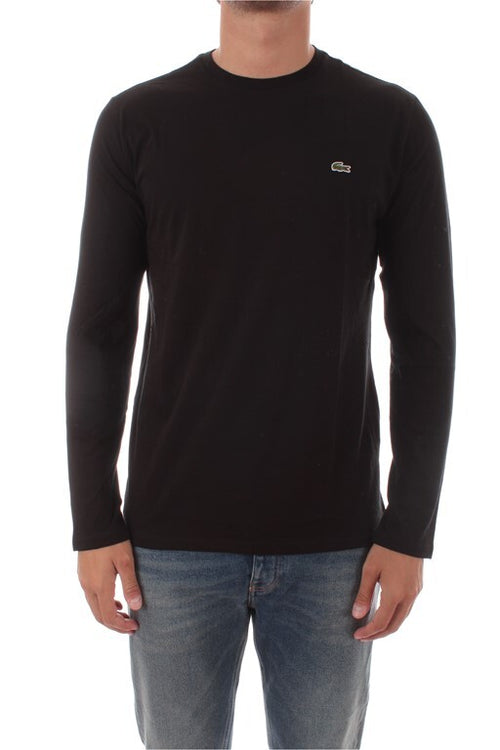 Lacoste T-shirt girocollo in jersey da uomo noir,TH6712
