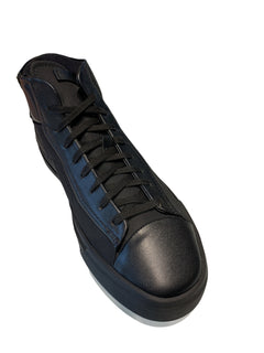 Santoni scarpa sneaker alta in tessuti ecosostenibili black da uomo, MBGT21609RNERRTIN01