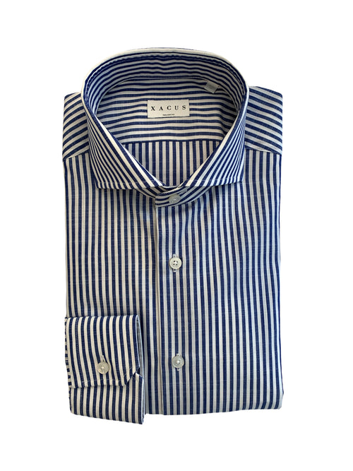 Xacus Camicia classica in cotone bianco/blu da uomo,520ML 21201