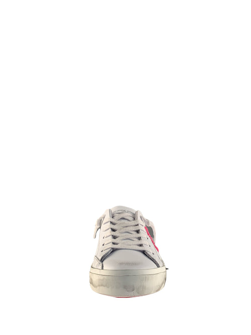 Santoni sneaker in pelle bottalata white da uomo,MBCD21574BARCMXDI48