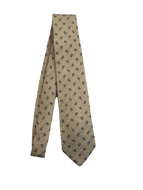 Luigi Borrelli cravatta 7 pieghe in seta da uomo beige,CR4502069