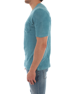 Bruto T-shirt in spugna di cotone celeste da uomo,60141 79802