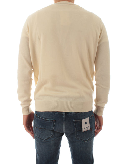 Kangra maglia in puro cashmere white da uomo,5003 01