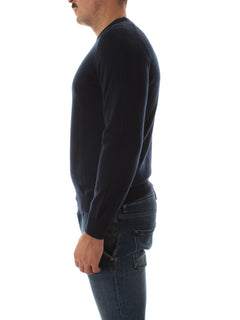 Fedeli ARGENTINA maglia girocollo da uomo blue scuro,5UI07001