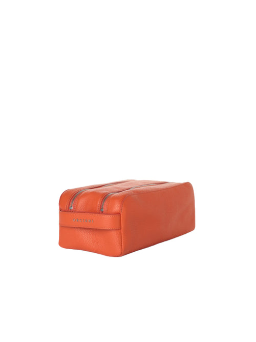 orciani beauty case micron in Pelle arancio da uomo,P00727