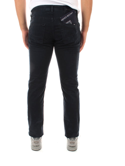 Jacob Cohen Nick Slim jeans in cotone stretch da uomo blu scuro, U Q E06 36 S 3651