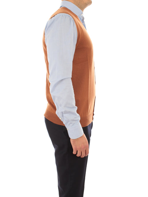 Barba gilet in lana da uomo ruggine,1429658582