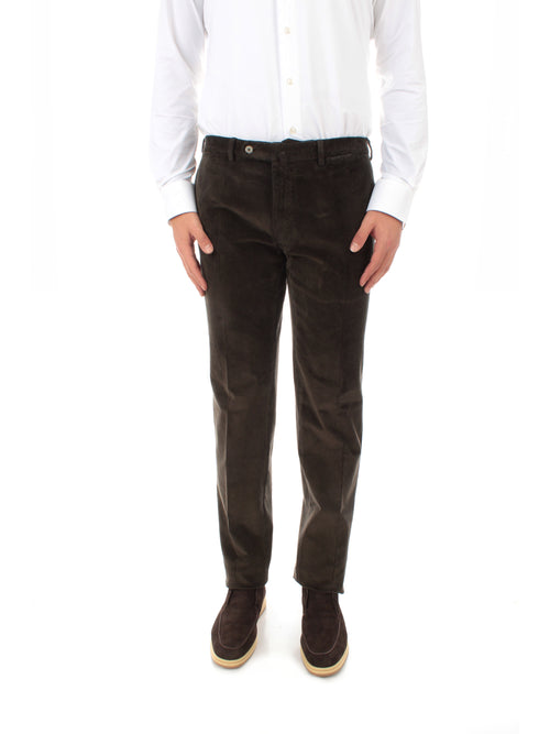 Santaniello EVOLUTO pantalone in velluto da uomo marrone