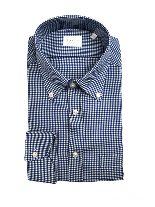 Xacus camicia Merino shirt bianco/blu da uomo,507ML 31142 014