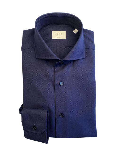 Xacus camicia Merino shirt blu da uomo,520ML 31147