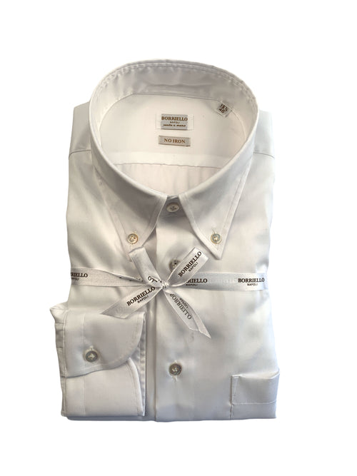 Borriello camicia No-iron da uomo bianco, 1505