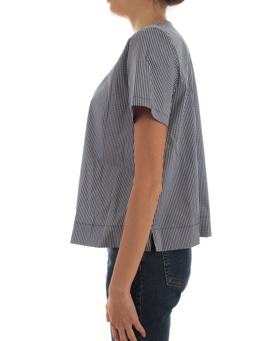 Emme Marella CATANIA blusa in popeline da donna blu vichy