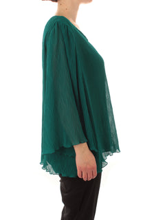 Persona By Marina Rinaldi FILARE casacca in georgette plissÃ© da donna laguna