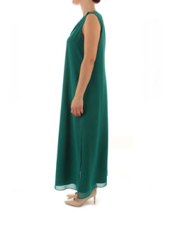 Persona By Marina Rinaldi DIASPRO abito in georgette da donna verde scuro