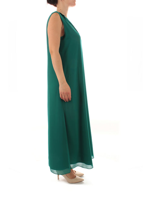 Persona By Marina Rinaldi DIASPRO abito in georgette da donna verde scuro