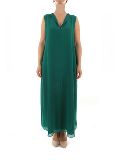Persona By Marina Rinaldi DIASPRO abito in georgette da donna verde scuro