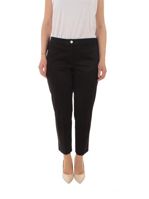Persona By Marina Rinaldi RENNA pantaloni in raso di cotone da donna nero